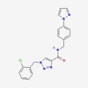 molecular formula C20H17ClN6O B5105074 1-(2-chlorobenzyl)-N-[4-(1H-pyrazol-1-yl)benzyl]-1H-1,2,3-triazole-4-carboxamide 