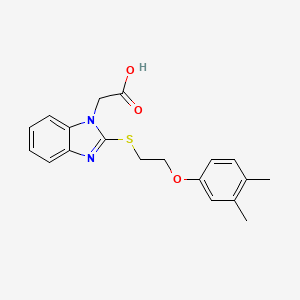 molecular formula C19H20N2O3S B5105090 (2-{[2-(3,4-dimethylphenoxy)ethyl]thio}-1H-benzimidazol-1-yl)acetic acid 