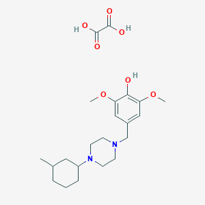 molecular formula C22H34N2O7 B5105120 2,6-dimethoxy-4-{[4-(3-methylcyclohexyl)-1-piperazinyl]methyl}phenol ethanedioate (salt) 