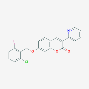 7-[(2-chloro-6-fluorobenzyl)oxy]-3-(2-pyridinyl)-2H-chromen-2-one