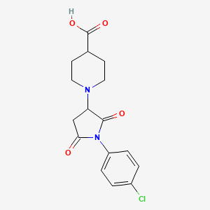 1-[1-(4-chlorophenyl)-2,5-dioxo-3-pyrrolidinyl]-4-piperidinecarboxylic acid