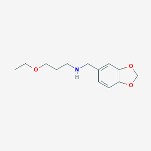 molecular formula C13H19NO3 B510519 N-(1,3-benzodioxol-5-ylmethyl)-3-ethoxypropan-1-amine CAS No. 774551-36-9