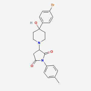 molecular formula C22H23BrN2O3 B5105201 3-[4-(4-bromophenyl)-4-hydroxy-1-piperidinyl]-1-(4-methylphenyl)-2,5-pyrrolidinedione 