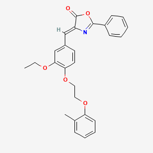 molecular formula C27H25NO5 B5105260 4-{3-ethoxy-4-[2-(2-methylphenoxy)ethoxy]benzylidene}-2-phenyl-1,3-oxazol-5(4H)-one 