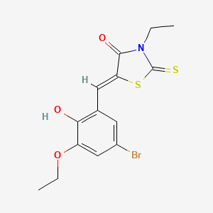 molecular formula C14H14BrNO3S2 B5105266 5-(5-bromo-3-ethoxy-2-hydroxybenzylidene)-3-ethyl-2-thioxo-1,3-thiazolidin-4-one 