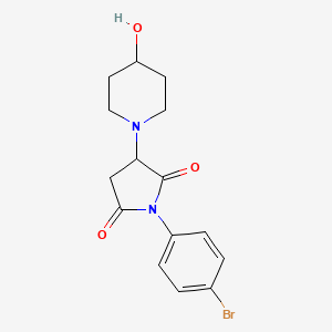 molecular formula C15H17BrN2O3 B5105275 1-(4-bromophenyl)-3-(4-hydroxy-1-piperidinyl)-2,5-pyrrolidinedione 