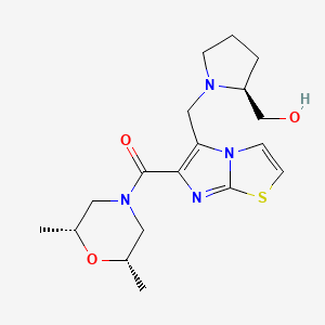 {(2S)-1-[(6-{[(2R,6S)-2,6-dimethyl-4-morpholinyl]carbonyl}imidazo[2,1-b][1,3]thiazol-5-yl)methyl]-2-pyrrolidinyl}methanol