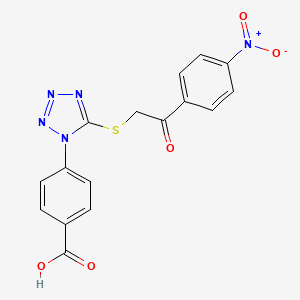 4-(5-{[2-(4-nitrophenyl)-2-oxoethyl]thio}-1H-tetrazol-1-yl)benzoic acid