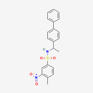 molecular formula C21H20N2O4S B5105303 N-[1-(4-biphenylyl)ethyl]-4-methyl-3-nitrobenzenesulfonamide 