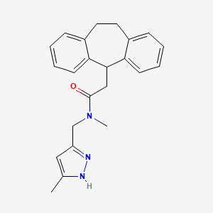molecular formula C23H25N3O B5105337 2-(10,11-dihydro-5H-dibenzo[a,d][7]annulen-5-yl)-N-methyl-N-[(5-methyl-1H-pyrazol-3-yl)methyl]acetamide 