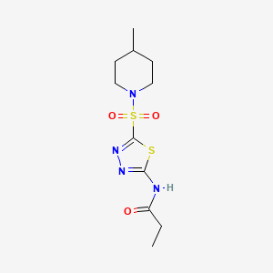N-{5-[(4-methyl-1-piperidinyl)sulfonyl]-1,3,4-thiadiazol-2-yl}propanamide
