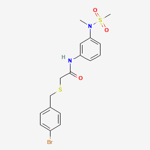 molecular formula C17H19BrN2O3S2 B5105380 2-[(4-bromobenzyl)thio]-N-{3-[methyl(methylsulfonyl)amino]phenyl}acetamide 