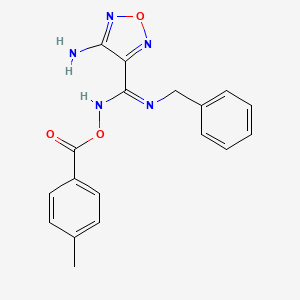 molecular formula C18H17N5O3 B5105397 4-amino-N-benzyl-N'-[(4-methylbenzoyl)oxy]-1,2,5-oxadiazole-3-carboximidamide 