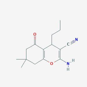 2-amino-7,7-dimethyl-5-oxo-4-propyl-5,6,7,8-tetrahydro-4H-chromene-3-carbonitrile