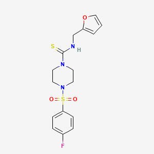 molecular formula C16H18FN3O3S2 B5105408 4-[(4-fluorophenyl)sulfonyl]-N-(2-furylmethyl)-1-piperazinecarbothioamide 