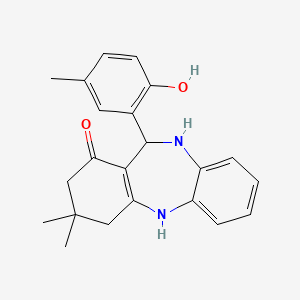 molecular formula C22H24N2O2 B5105413 11-(2-hydroxy-5-methylphenyl)-3,3-dimethyl-2,3,4,5,10,11-hexahydro-1H-dibenzo[b,e][1,4]diazepin-1-one 