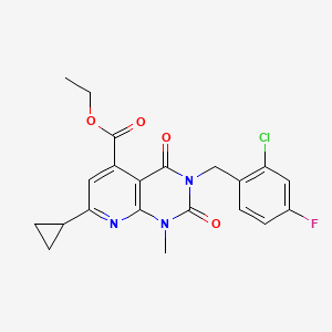ethyl 3-(2-chloro-4-fluorobenzyl)-7-cyclopropyl-1-methyl-2,4-dioxo-1,2,3,4-tetrahydropyrido[2,3-d]pyrimidine-5-carboxylate