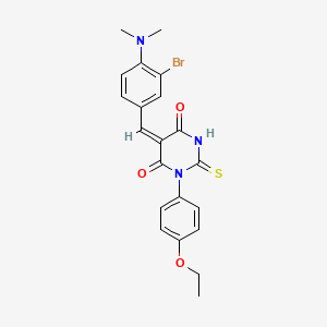 molecular formula C21H20BrN3O3S B5105446 5-[3-bromo-4-(dimethylamino)benzylidene]-1-(4-ethoxyphenyl)-2-thioxodihydro-4,6(1H,5H)-pyrimidinedione 