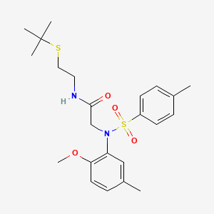 molecular formula C23H32N2O4S2 B5105454 N~1~-[2-(tert-butylthio)ethyl]-N~2~-(2-methoxy-5-methylphenyl)-N~2~-[(4-methylphenyl)sulfonyl]glycinamide 