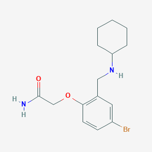 molecular formula C15H21BrN2O2 B510550 2-{4-Bromo-2-[(cyclohexylamino)methyl]phenoxy}acetamide CAS No. 852698-02-3