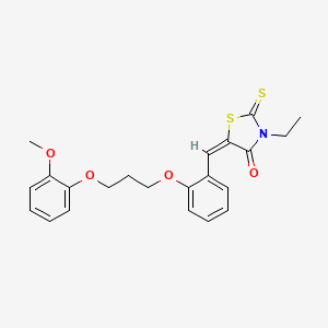 molecular formula C22H23NO4S2 B5105505 3-ethyl-5-{2-[3-(2-methoxyphenoxy)propoxy]benzylidene}-2-thioxo-1,3-thiazolidin-4-one 