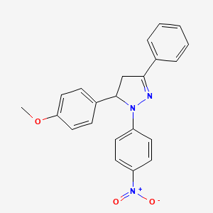 molecular formula C22H19N3O3 B5105512 5-(4-methoxyphenyl)-1-(4-nitrophenyl)-3-phenyl-4,5-dihydro-1H-pyrazole 