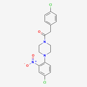 molecular formula C18H17Cl2N3O3 B5105513 1-(4-chloro-2-nitrophenyl)-4-[(4-chlorophenyl)acetyl]piperazine 