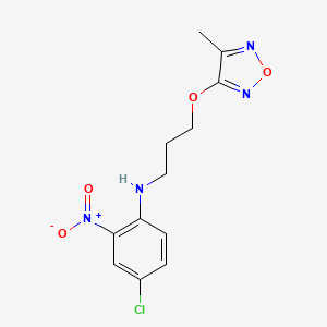 molecular formula C12H13ClN4O4 B5105523 (4-chloro-2-nitrophenyl){3-[(4-methyl-1,2,5-oxadiazol-3-yl)oxy]propyl}amine 