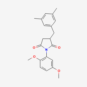 molecular formula C21H23NO4 B5105526 1-(2,5-dimethoxyphenyl)-3-(3,5-dimethylbenzyl)-2,5-pyrrolidinedione 