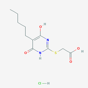 molecular formula C11H17ClN2O4S B5105533 [(4-hydroxy-6-oxo-5-pentyl-1,6-dihydro-2-pyrimidinyl)thio]acetic acid hydrochloride 