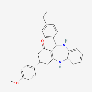 molecular formula C28H28N2O2 B5105580 11-(4-ethylphenyl)-3-(4-methoxyphenyl)-2,3,4,5,10,11-hexahydro-1H-dibenzo[b,e][1,4]diazepin-1-one 