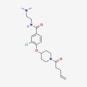 molecular formula C21H30ClN3O3 B5105592 3-chloro-N-[2-(dimethylamino)ethyl]-4-{[1-(4-pentenoyl)-4-piperidinyl]oxy}benzamide 