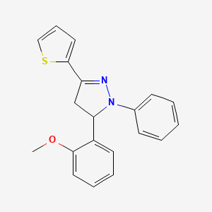 5-(2-methoxyphenyl)-1-phenyl-3-(2-thienyl)-4,5-dihydro-1H-pyrazole