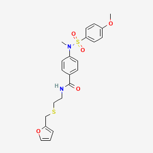 molecular formula C22H24N2O5S2 B5105625 N-{2-[(2-furylmethyl)thio]ethyl}-4-[[(4-methoxyphenyl)sulfonyl](methyl)amino]benzamide 