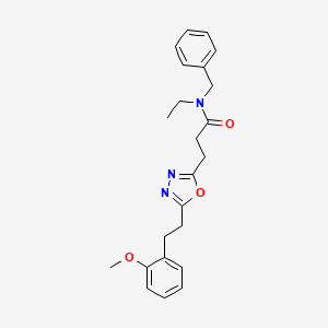 molecular formula C23H27N3O3 B5105642 N-benzyl-N-ethyl-3-{5-[2-(2-methoxyphenyl)ethyl]-1,3,4-oxadiazol-2-yl}propanamide 