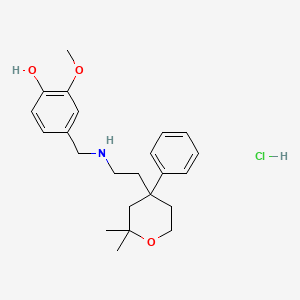 4-({[2-(2,2-dimethyl-4-phenyltetrahydro-2H-pyran-4-yl)ethyl]amino}methyl)-2-methoxyphenol hydrochloride