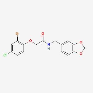 N-(1,3-benzodioxol-5-ylmethyl)-2-(2-bromo-4-chlorophenoxy)acetamide