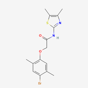 molecular formula C15H17BrN2O2S B5105761 2-(4-bromo-2,5-dimethylphenoxy)-N-(4,5-dimethyl-1,3-thiazol-2-yl)acetamide 