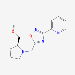 molecular formula C13H16N4O2 B5105786 ((2S)-1-{[3-(2-pyridinyl)-1,2,4-oxadiazol-5-yl]methyl}-2-pyrrolidinyl)methanol 