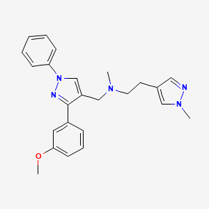 molecular formula C24H27N5O B5105827 N-{[3-(3-methoxyphenyl)-1-phenyl-1H-pyrazol-4-yl]methyl}-N-methyl-2-(1-methyl-1H-pyrazol-4-yl)ethanamine 