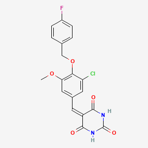 5-{3-chloro-4-[(4-fluorobenzyl)oxy]-5-methoxybenzylidene}-2,4,6(1H,3H,5H)-pyrimidinetrione