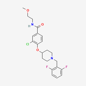 molecular formula C22H25ClF2N2O3 B5105847 3-chloro-4-{[1-(2,6-difluorobenzyl)-4-piperidinyl]oxy}-N-(2-methoxyethyl)benzamide 