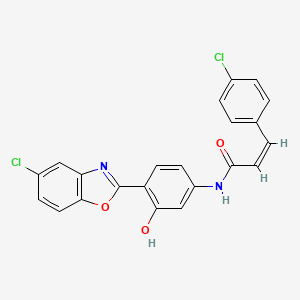 N-[4-(5-chloro-1,3-benzoxazol-2-yl)-3-hydroxyphenyl]-3-(4-chlorophenyl)acrylamide
