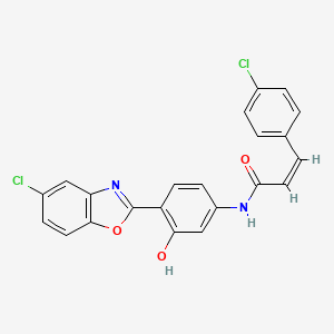 (Z)-N-[4-(5-chloro-1,3-benzoxazol-2-yl)-3-hydroxyphenyl]-3-(4-chlorophenyl)prop-2-enamide