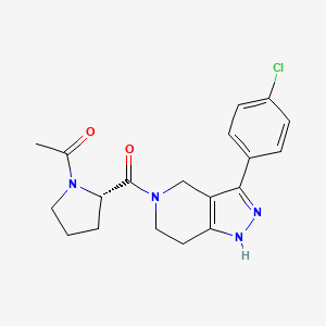 molecular formula C19H21ClN4O2 B5105861 5-(1-acetyl-L-prolyl)-3-(4-chlorophenyl)-4,5,6,7-tetrahydro-1H-pyrazolo[4,3-c]pyridine 