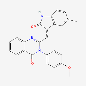 molecular formula C25H19N3O3 B5105874 3-(4-methoxyphenyl)-2-[(5-methyl-2-oxo-1,2-dihydro-3H-indol-3-ylidene)methyl]-4(3H)-quinazolinone 