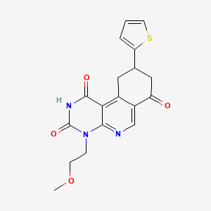 molecular formula C18H17N3O4S B5105878 4-(2-methoxyethyl)-9-(2-thienyl)-9,10-dihydropyrimido[4,5-c]isoquinoline-1,3,7(2H,4H,8H)-trione 
