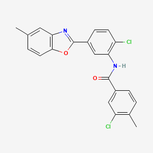 molecular formula C22H16Cl2N2O2 B5105895 3-chloro-N-[2-chloro-5-(5-methyl-1,3-benzoxazol-2-yl)phenyl]-4-methylbenzamide 