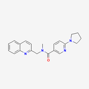 molecular formula C21H22N4O B5105927 N-methyl-6-(1-pyrrolidinyl)-N-(2-quinolinylmethyl)nicotinamide 