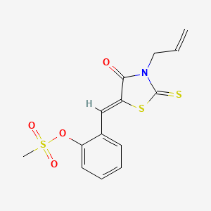 molecular formula C14H13NO4S3 B5105942 2-[(3-allyl-4-oxo-2-thioxo-1,3-thiazolidin-5-ylidene)methyl]phenyl methanesulfonate 